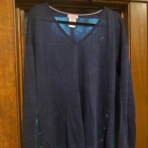Lilly Pulitzer 100% Linen Navy Sweater